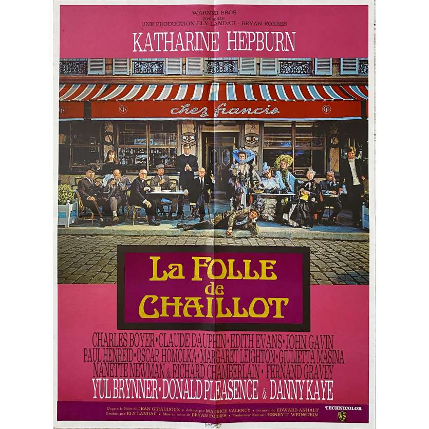 LA FOLLE DE CHAILLOT Affiche de film- 60x80 cm. - 1969 - Katharine Hepburn, Bryan Forbes