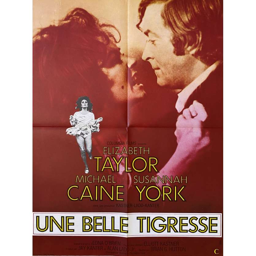 UNE BELLE TIGRESSE Affiche de film- 60x80 cm. - 1972 - Elizabeth Taylor, Michael Caine, Brian G. Hutton