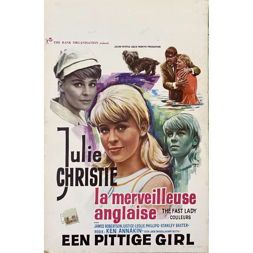 THE FAST LADY Original Movie Poster- 14x21 in. - 1962 - Ken Annakin, Julie Christie
