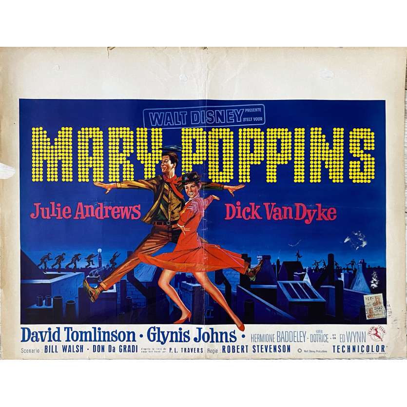 MARY POPPINS Affiche de film- 35x55 cm. - 1964 - Julie Andrews, Robert Stevenson