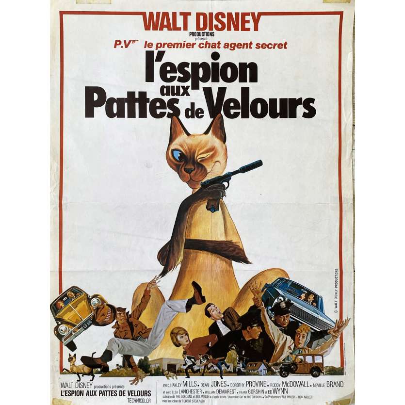 THAT DARN CAT Original Movie Poster- 14x21 in. - 1965 - Walt Disney, Dean Jones