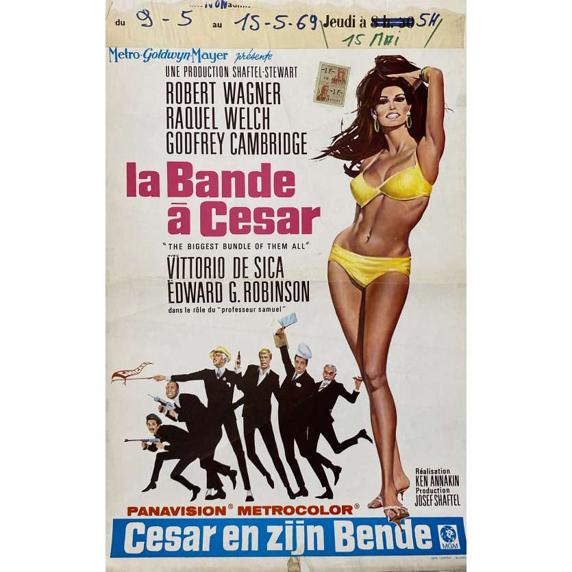 THE BIGGEST BUNDLE OF THEM ALL Original Movie Poster- 14x21 in. - 1968 - Ken Annakin, Raquel Welch