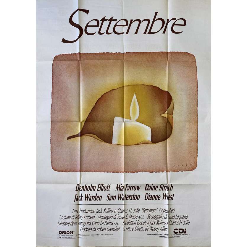 SEPTEMBER Original Movie Poster- 39x55 in. - 1987 - Woody Allen, Elaine Stritch
