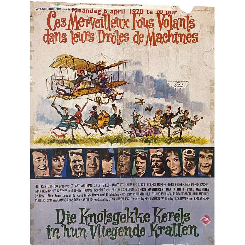 CES MERVEILLEUX FOUS VOLANTS Affiche de film- 35x55 cm. - 1965 - Stuart Whitman, Ken Annakin
