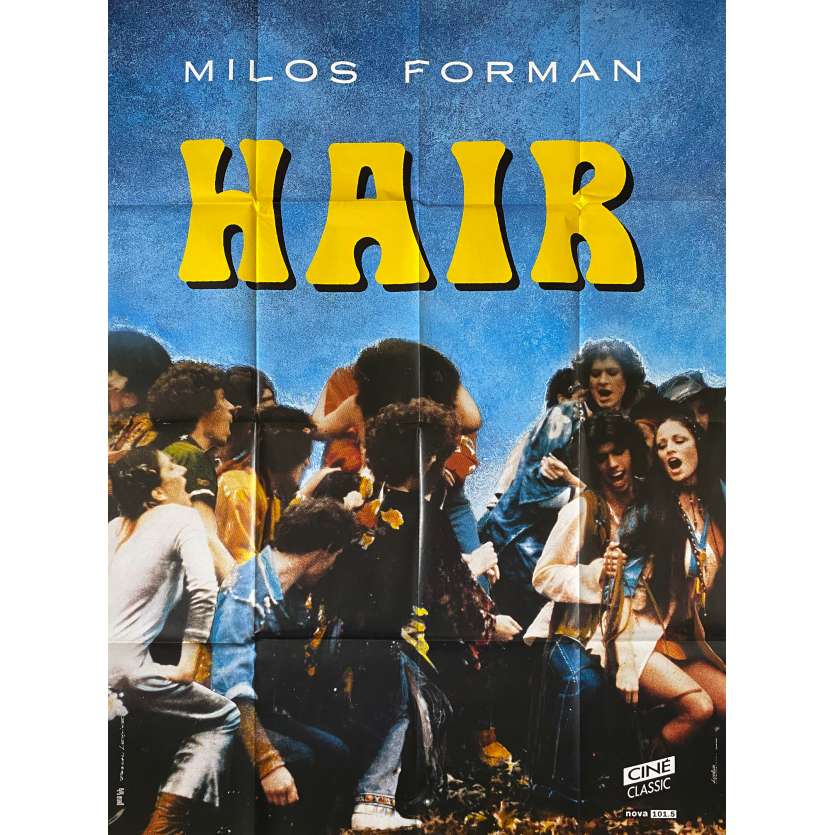 HAIR Original Movie Poster- 47x63 in. - R1980 - Milos Forman, John Savage