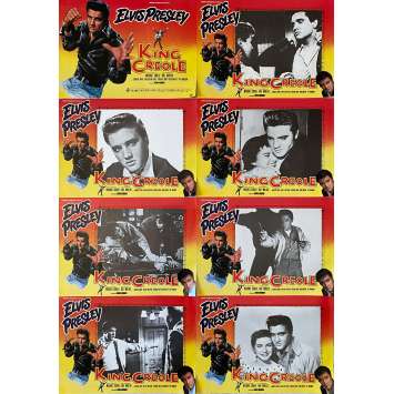 KING CREOLE Original Lobby Cards X8 - 9x12 in. - R1970 - Michael Curtiz, Elvis Presley