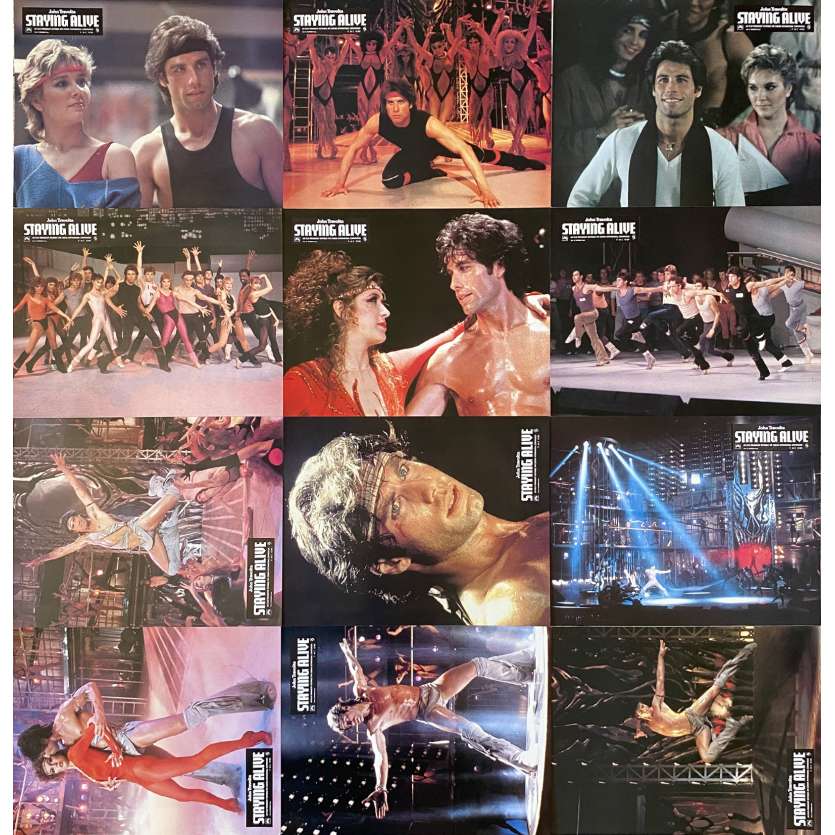 STAYING ALIVE Original Lobby Cards X12 - 9x12 in. - 1983 - Sylvester Stallone, John Travolta