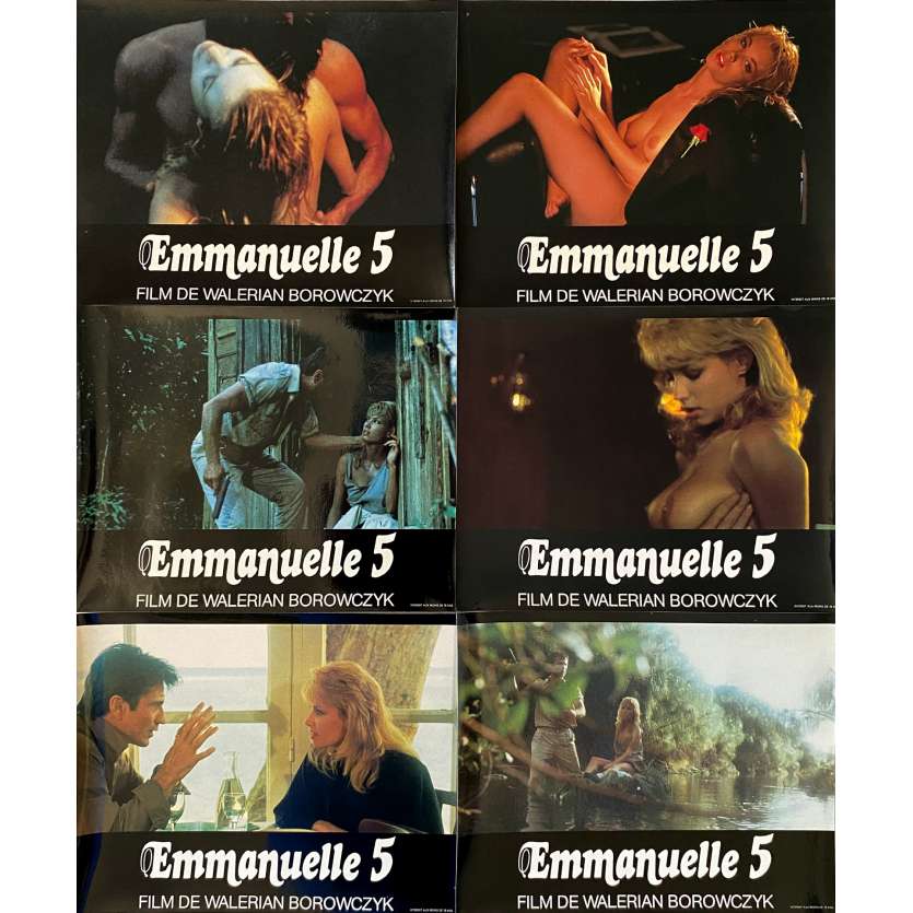 EMMANUELLE 5 Original Lobby Cards X6 - 9x12 in. - 1987 - Walerian Borowczyk, Monique Gabrielle