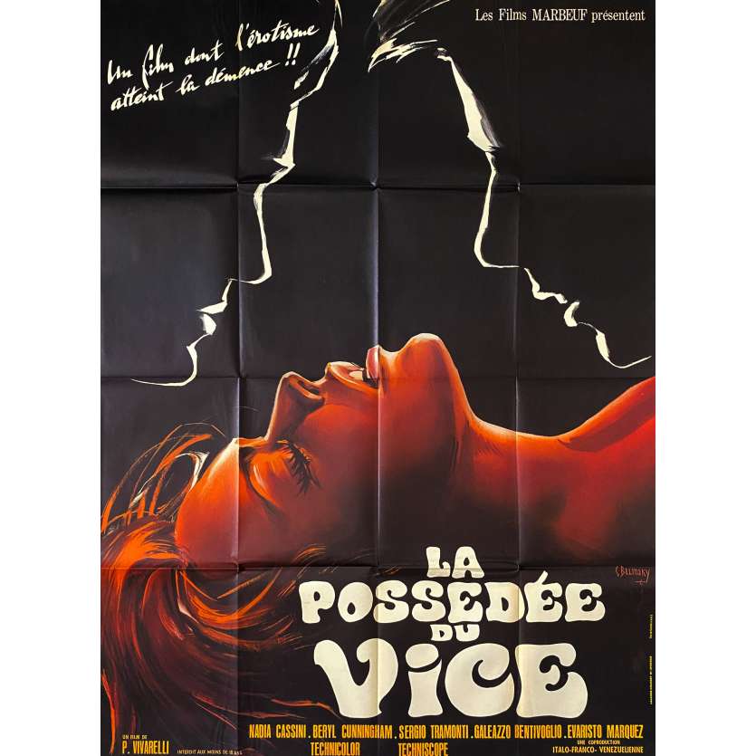 LA POSSEDEE DU VICE Affiche de film- 120x160 cm. - 1970 - Nadia Cassini, Piero Vivarelli