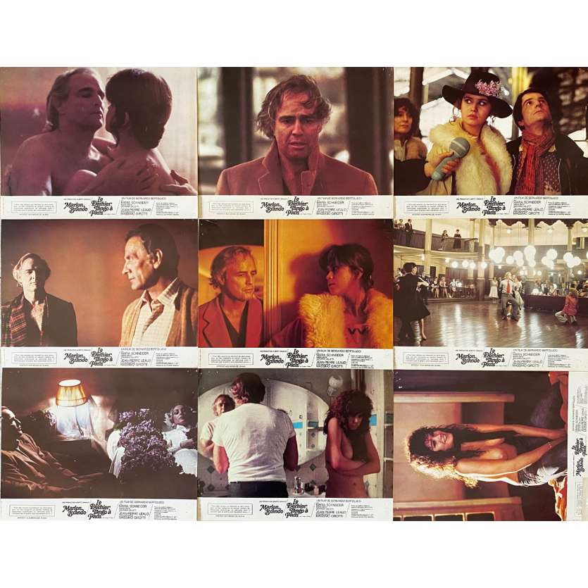 LAST TANGO IN PARIS Original Lobby Cards X8 - Jeu B - 9x12 in. - 1972 - Bernardo Bertolucci, Marlon Brando