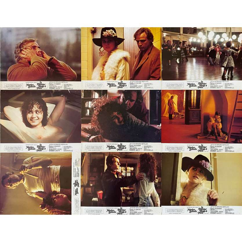 LAST TANGO IN PARIS Original Lobby Cards X8 - Jeu A - 9x12 in. - 1972 - Bernardo Bertolucci, Marlon Brando