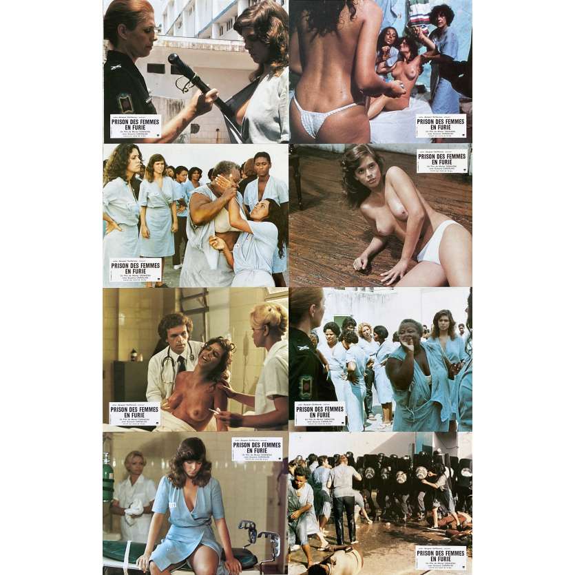 WOMEN IN CAGE Original Lobby Cards X8 - 9x12 in. - 1984 - Michele Massimo Tarantini, Suzane Carvalho