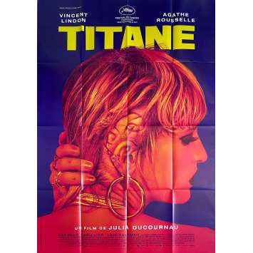 TITANE Affiche de film Pré-Cannes - 120x160 cm. - 2021 - Vincent Lindon, Agathe Rousselle, Julia Ducournau