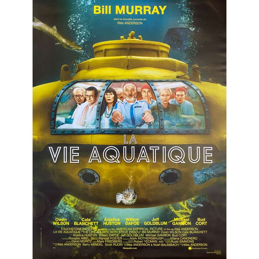 THE LIFE AQUATIC WITH STEVE ZISSOU Original Movie Poster- 15x21 in. - 2004 - Wes Anderson, Bill Murray