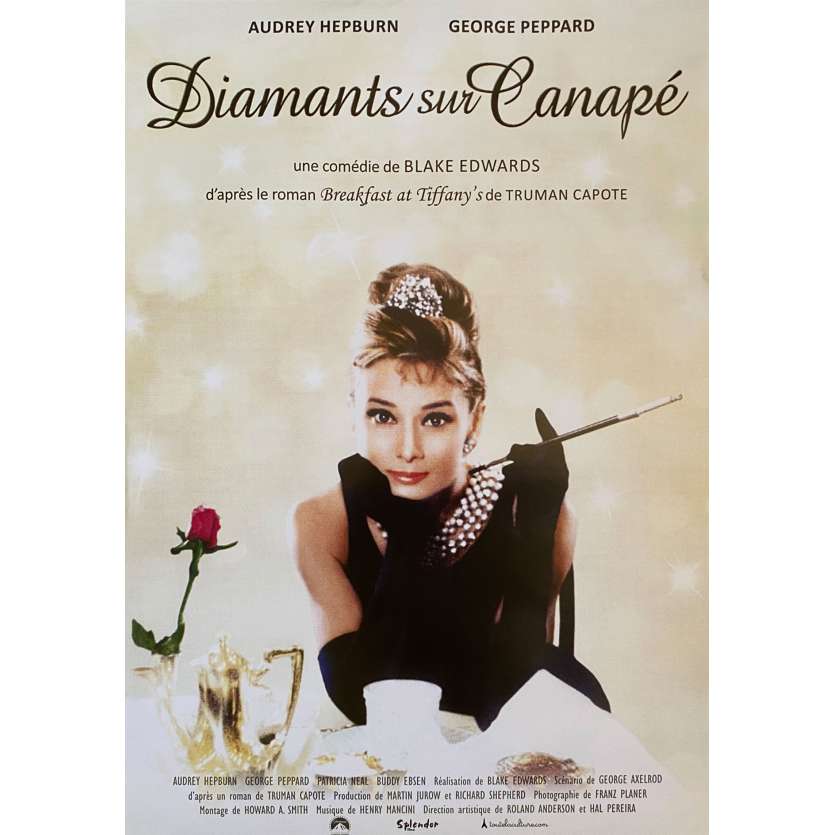 DIAMANTS SUR CANAPE Affiche de film- 40x60 cm. - R2000 - Audrey Hepburn, Blake Edwards