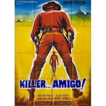 HEY AMIGO! A TOAST TO YOUR DEATH! Original Movie Poster LITHO - 47x63 in. - 1970 - Paolo Bianchini, Wayde Preston