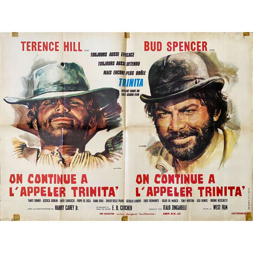 Affiche de cinéma française de ON CONTINUE A L'APPELER TRINITA 60x80 cm. Mod B Affiche de cinéma française de ON CONTINUE A L'APPELER TRINITA 60x80 cm. Mod B
