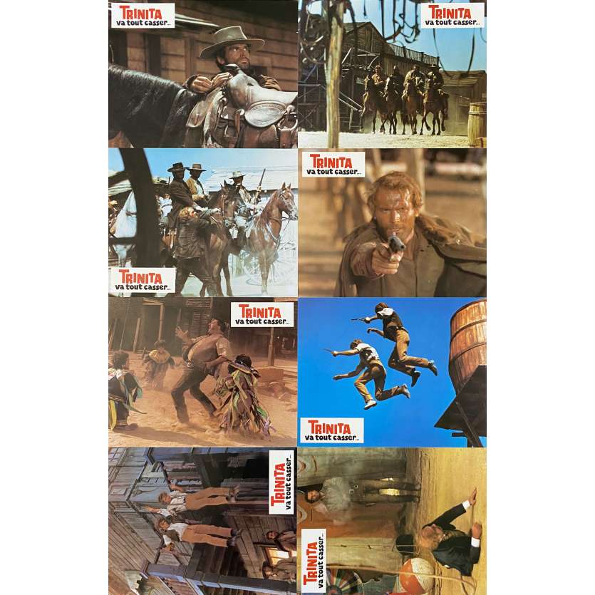 BOOT HILL Original Lobby Cards x8 - 9x12 in. - 1969 - Giuseppe Colizzi, Bud Spencer, Terence Hill