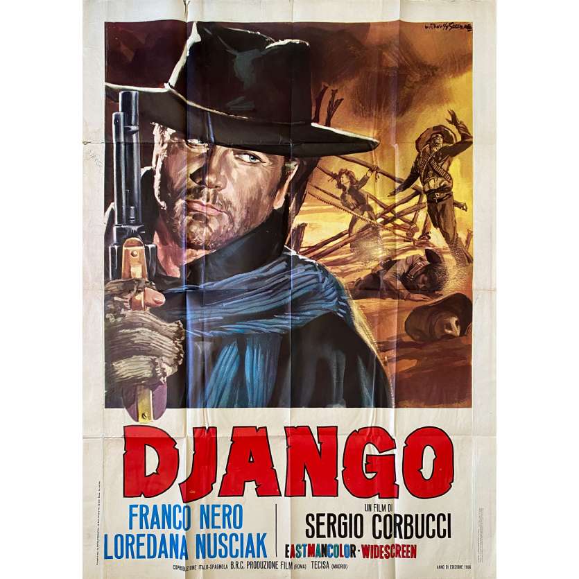 DJANGO Original Movie Poster- 39x55 in. - 1966 - Sergio Corbucci, Franco Nero