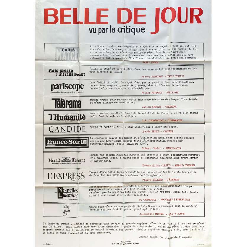 BELLE DE JOUR Original Movie Poster Review - 47x63 in. - 1967 - Luis Bunuel, Catherine Deneuve