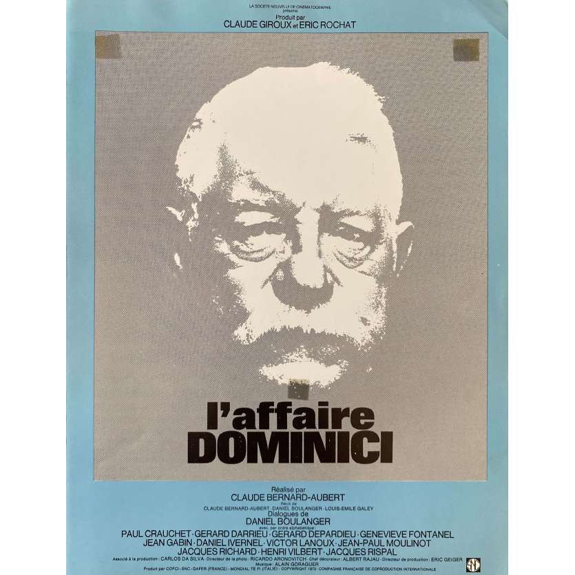 THE DOMINICI AFFAIR Original Herald- 10x12 in. - 1973 - Claude Bernard-Aubert, Jean Gabin, Victor Lanoux