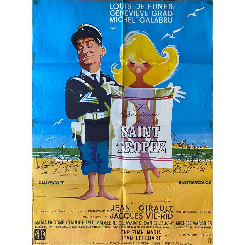 LE GENDARME DE ST TROPEZ Affiche de film- 60x80 cm. - 1964 - Louis de Funès, Jean Girault