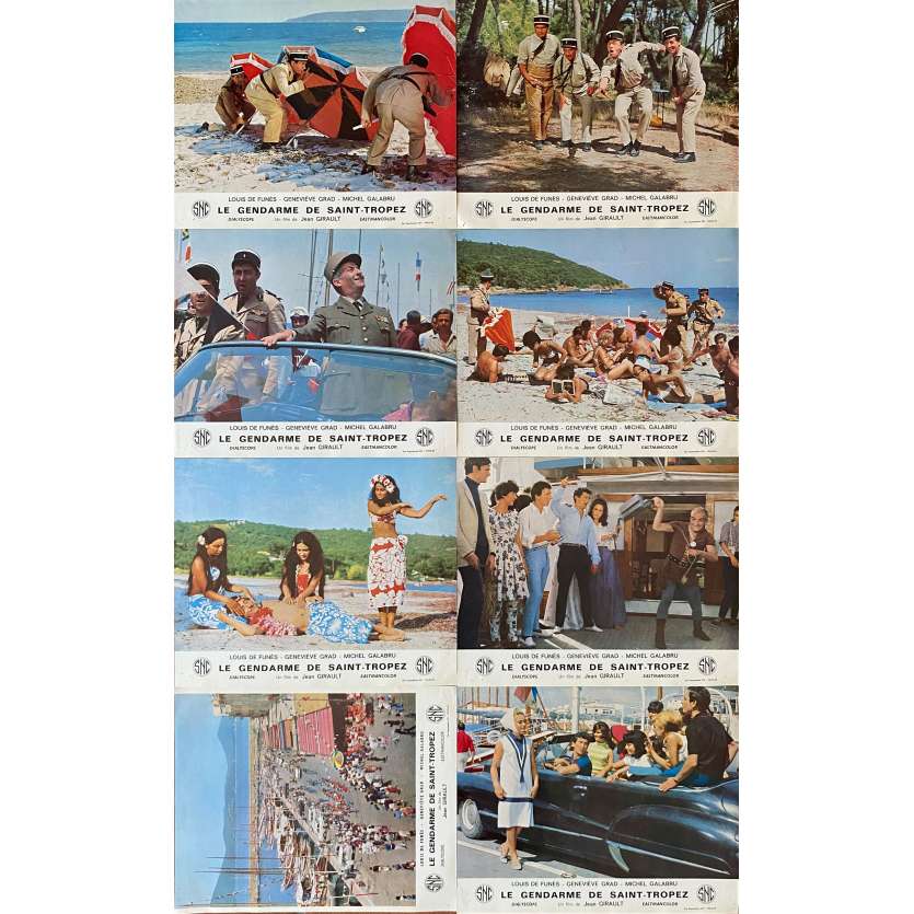 THE TROOPS OF ST TROPEZ Original Lobby Cards x16 - 10x12 in. - 1964 - Jean Girault, Louis de Funès