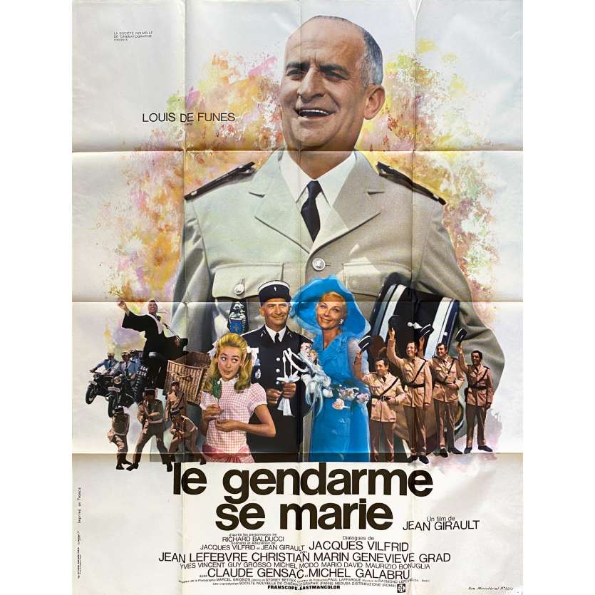 LE GENDARME SE MARIE Affiche de film- 120x160 cm. - 1968 - Louis de Funès, Jean Girault