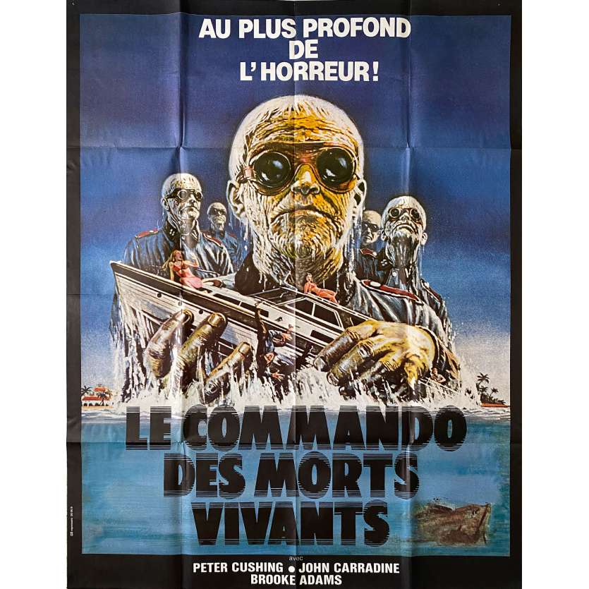 SHOCK WAVES Original Movie Poster- 47x63 in. - 1977 -Peter Cushing, Nazi Zombies