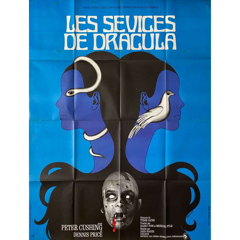 LES SEVICES DE DRACULA Affiche de film- 120x160 cm. - 1971 - Peter Cushing, John Hough