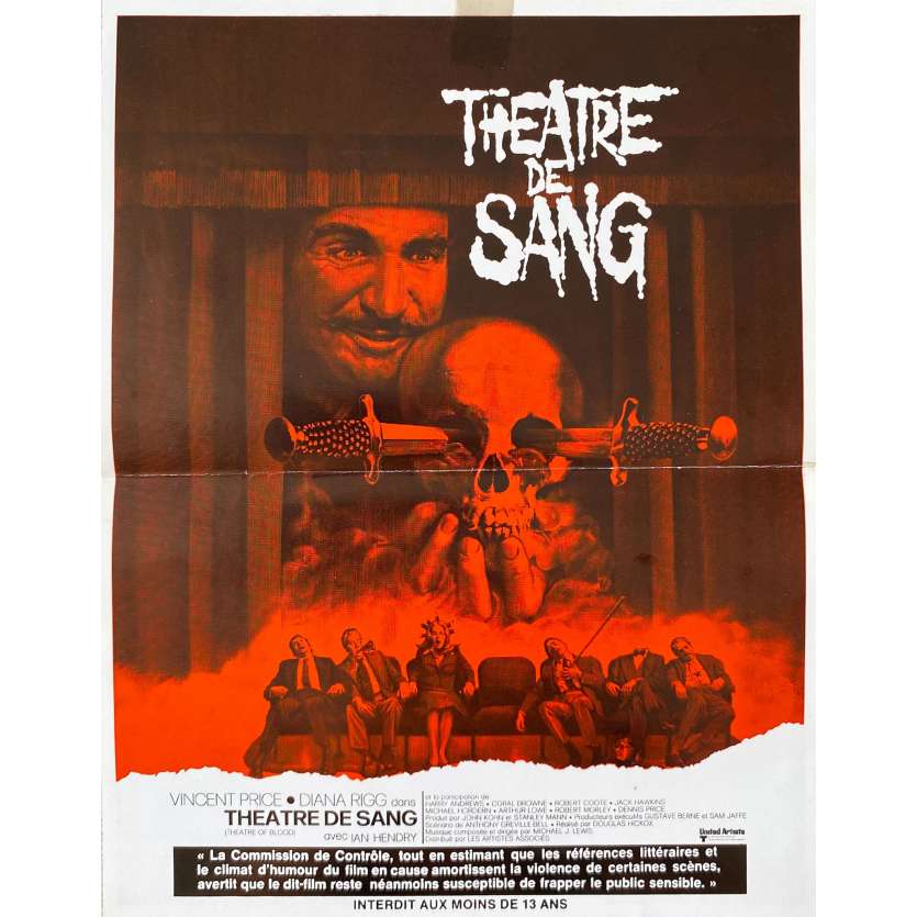 THEATRE DE SANG Synopsis- 21x30 cm. - 1973 - Vincent Price, Douglas Hickox