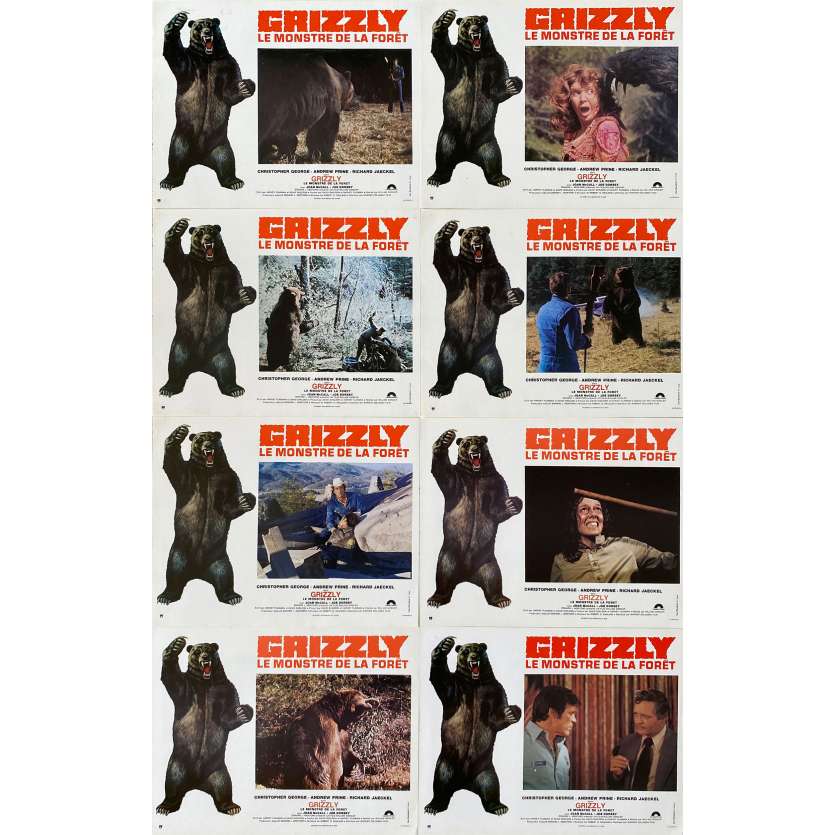 GRIZZLY Original Lobby Cards x14 - 9x12 in. - 1976 - William Girdler, Christopher George