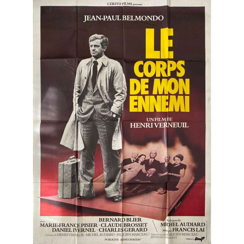 BODY OF MY ENEMY Movie Poster47x63 in. French - 1976 - Henri Verneuil, Jean-Paul Belmondo