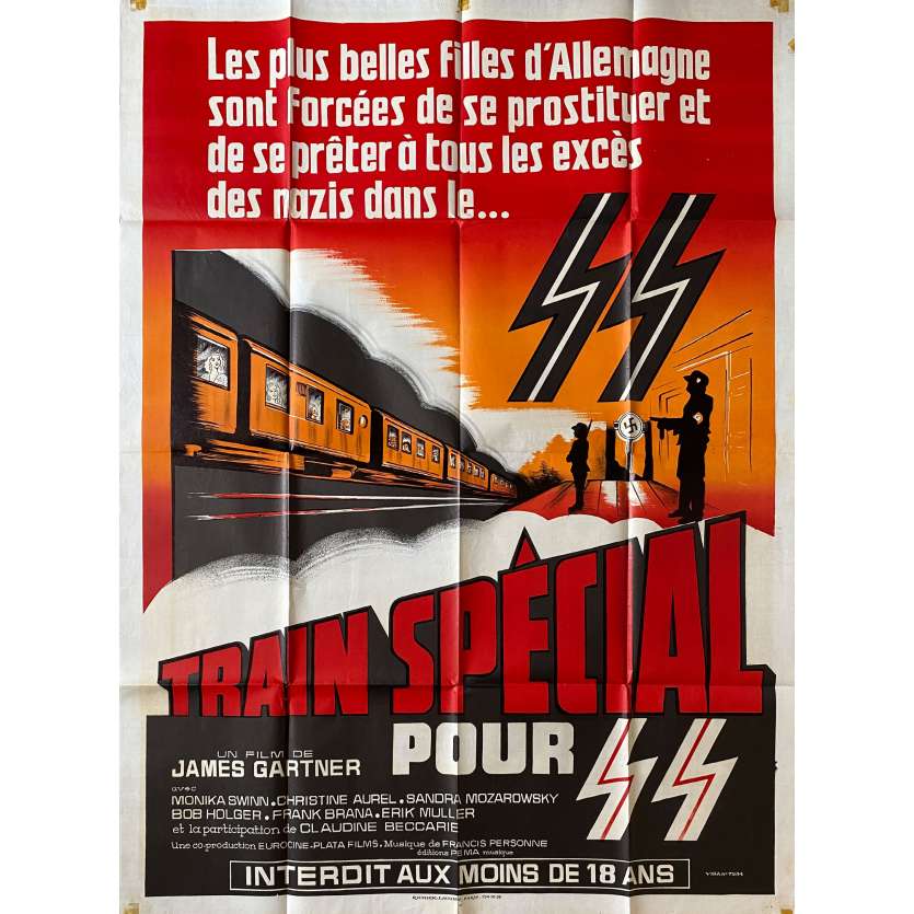TRAIN SPECIAL POUR SS Affiche de film Litho - 120x160 cm. - 1977 - Monica Swinn, Alain Payet