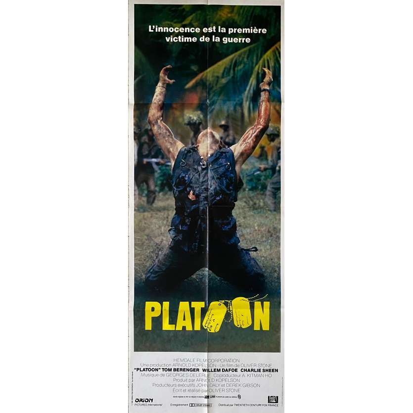 PLATOON Affiche de film- 60x160 cm. - 1986 - Willem Dafoe, Oliver Stone