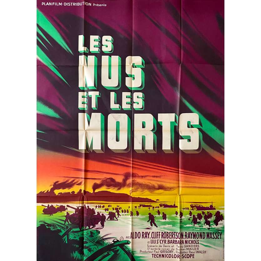 LES NUS ET LES MORTS Affiche de film Litho - 120x160 cm. - 1958 - Cliff Robertson, Raoul Walsh