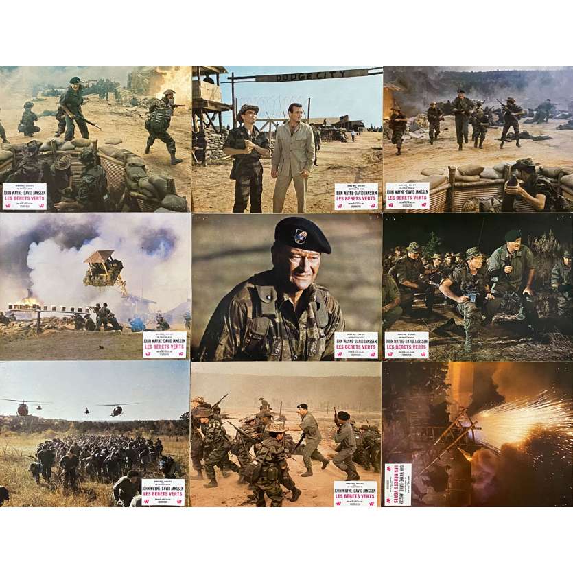 THE GREEN BERETS Original Lobby Cards x9 - 9x12 in. - 1968 - Ray Kellog, John Wayne