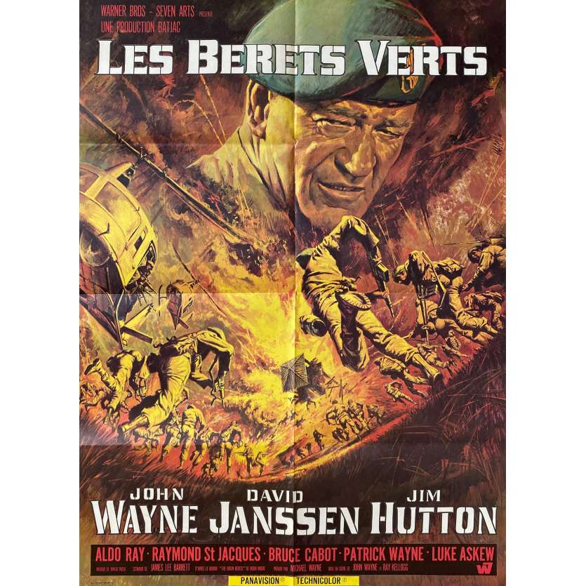 THE GREEN BERETS Original Movie Poster- 23x32 in. - 1968 - Ray Kellog, John Wayne