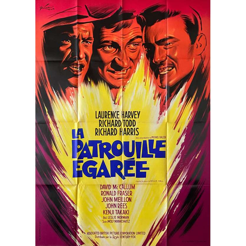 LA PATROUILLE EGAREE Affiche de film Litho - 120x160 cm. - 1961 - Richard Harris, Leslie Norman