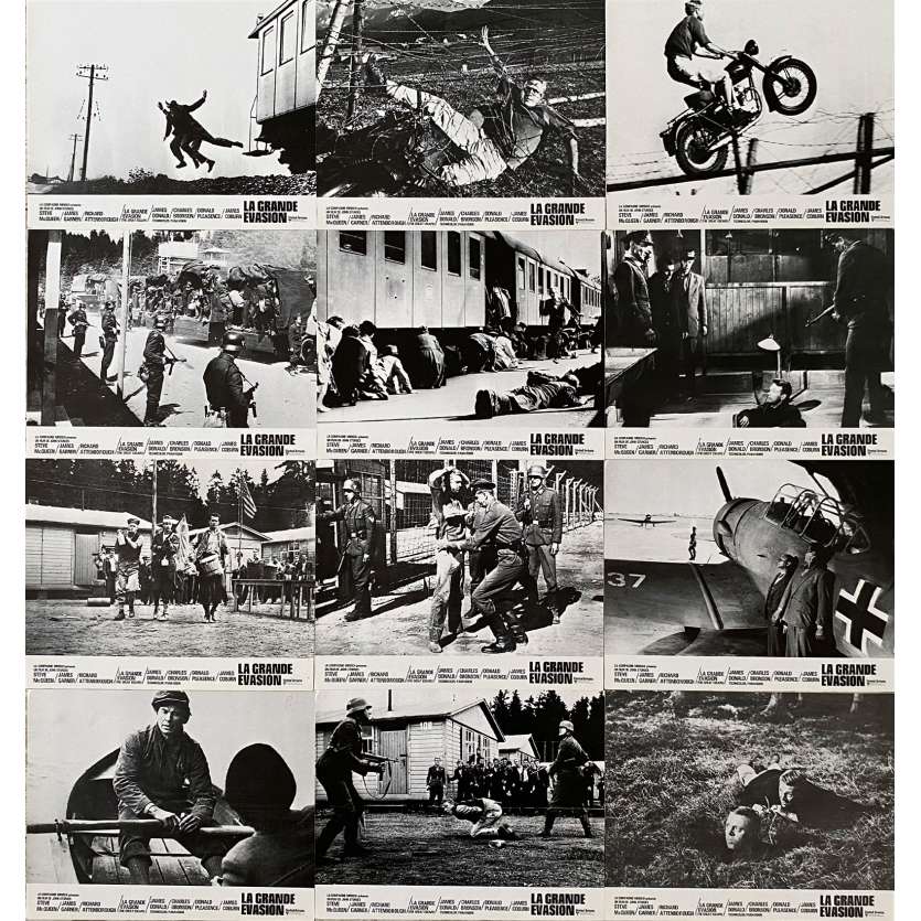 LA GRANDE EVASION Photos de film x12 - Jeu A et B - 21x30 cm. - 1963 - Steve McQueen, John Sturges