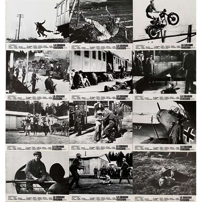 THE GREAT ESCAPE Original Lobby Cards x12 - Set A & B - 9x12 in. - 1963 - John Sturges, Steve McQueen