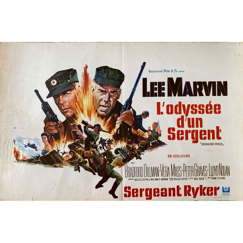 SERGEANT RYKER Original Movie Poster- 14x21 in. - 1968 - Buzz Kulik, Lee Marvin
