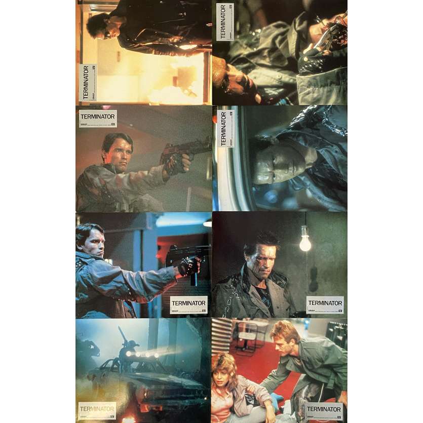 TERMINATOR Original Lobby Cards x8 - Set B - 9x12 in. - 1983 - James Cameron, Arnold Schwarzenegger