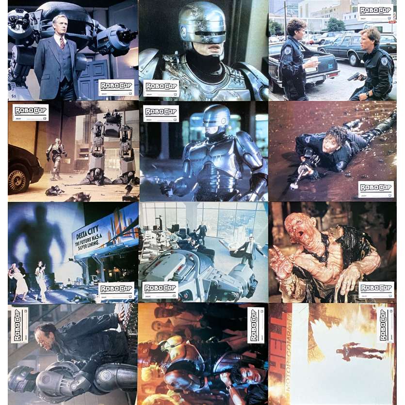 ROBOCOP Original Lobby Cards x12 - 9x12 in. - 1986 - Paul Verhoeven, Nancy Allen