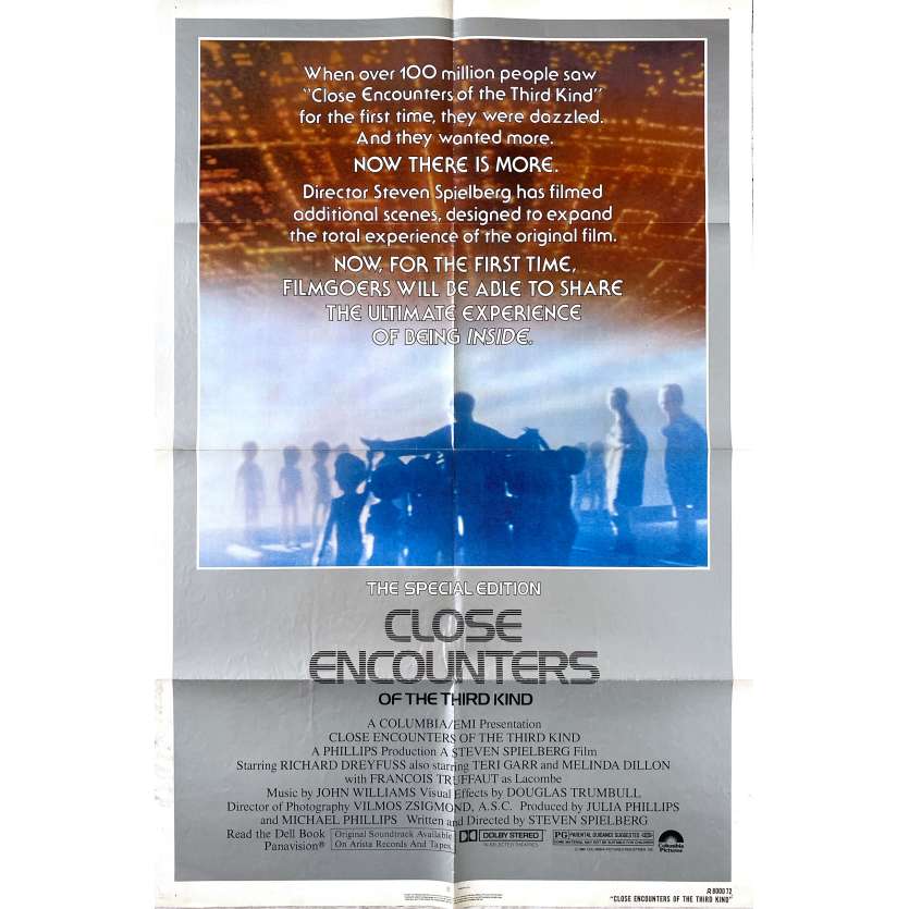 CLOSE ENCOUNTERS OF THE THIRD KIND - SPECIAL ED. Original Movie Poster- 27x40 in. - 1980 - Steven Spielberg, Richard Dreyfuss