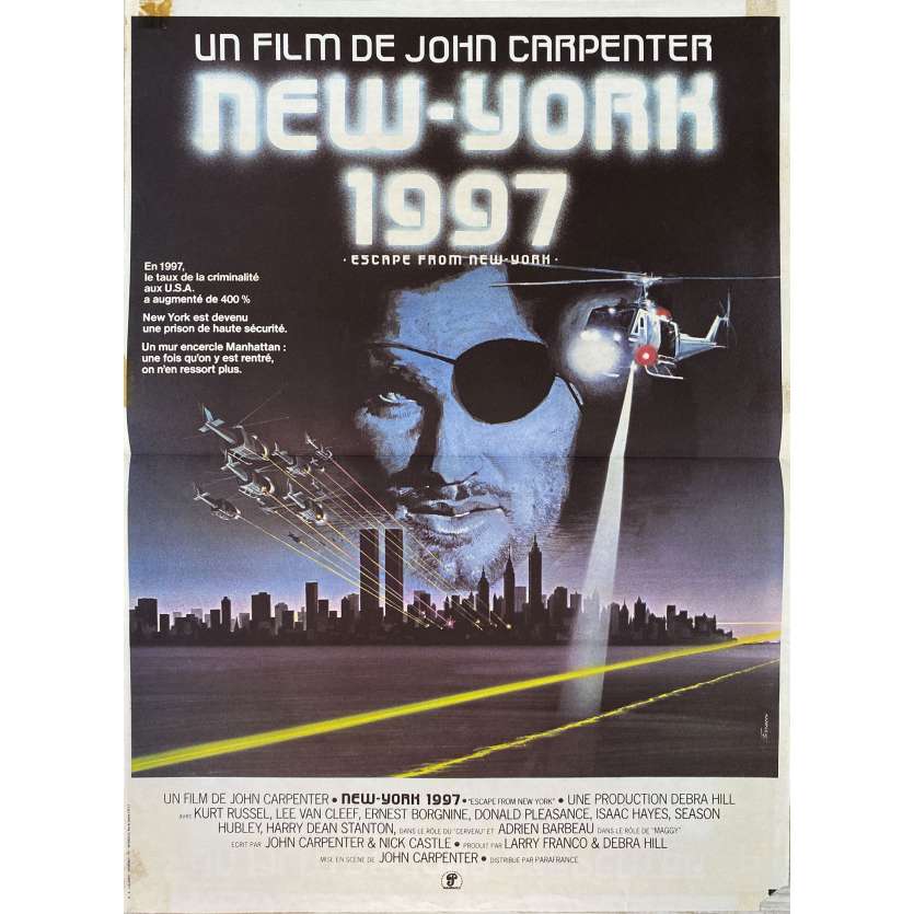 ESCAPE FROM NEW-YORK Original Movie Poster- 15x21 in. - 1981 - John Carpenter, Kurt Russel