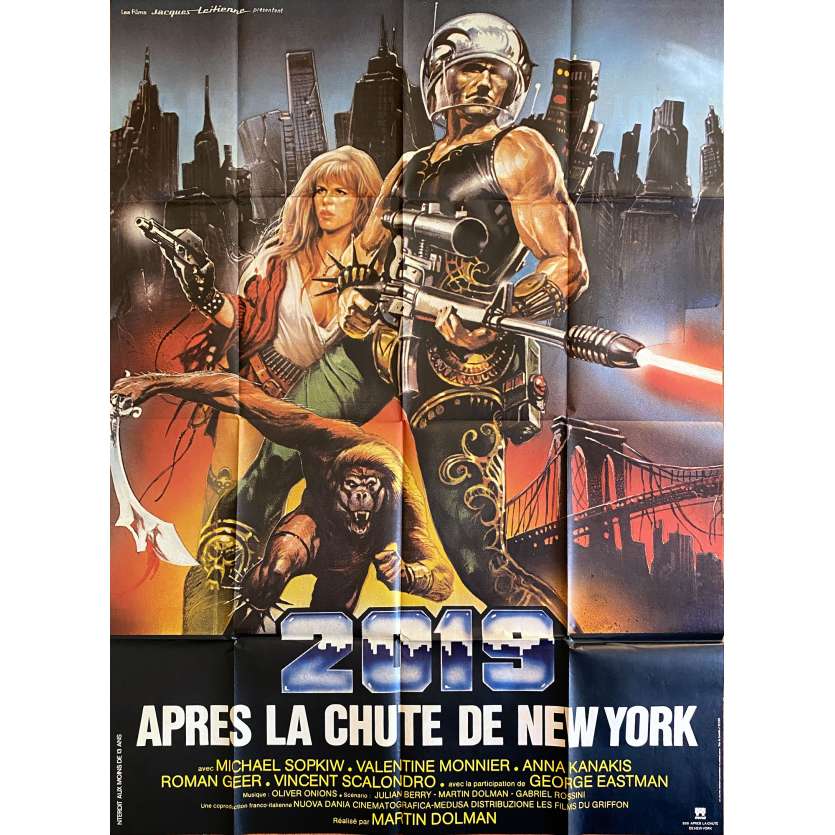 2019 AFTER THE FALL OF NEW-YORK Original Movie Poster- 47x63 in. - 1983 - Sergio Martino, George Eastman