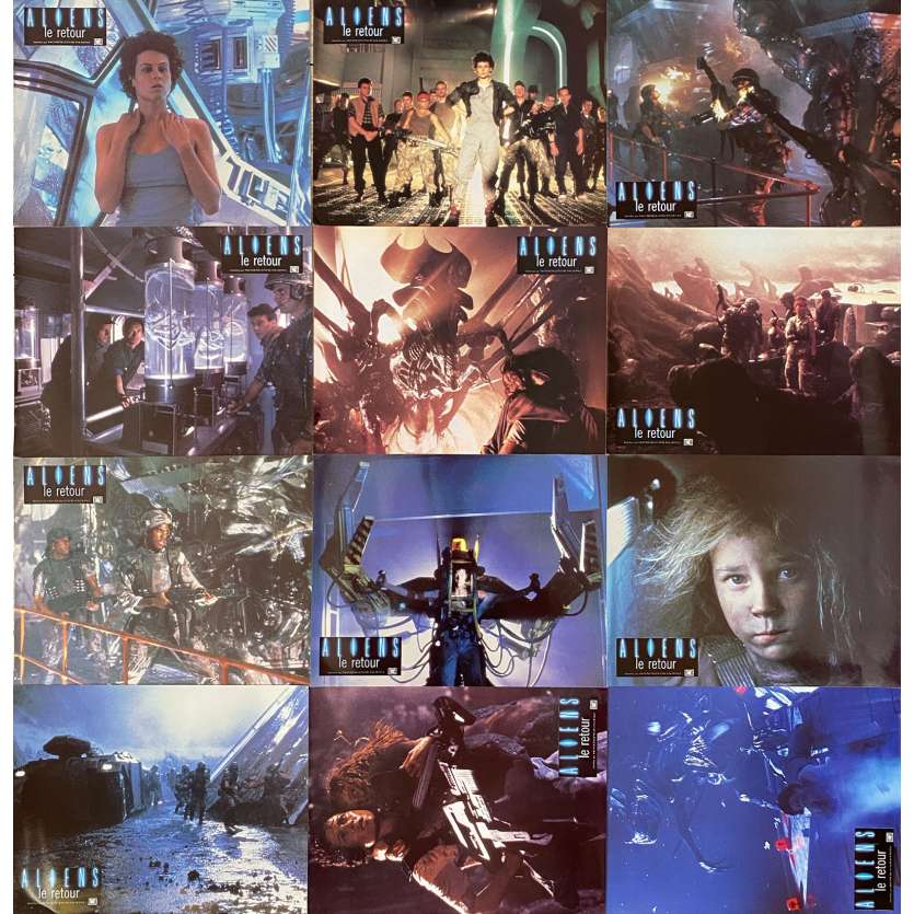 ALIENS Original Lobby Cards x12 - 9x12 in. - 1986 - James Cameron, Sigourney Weaver