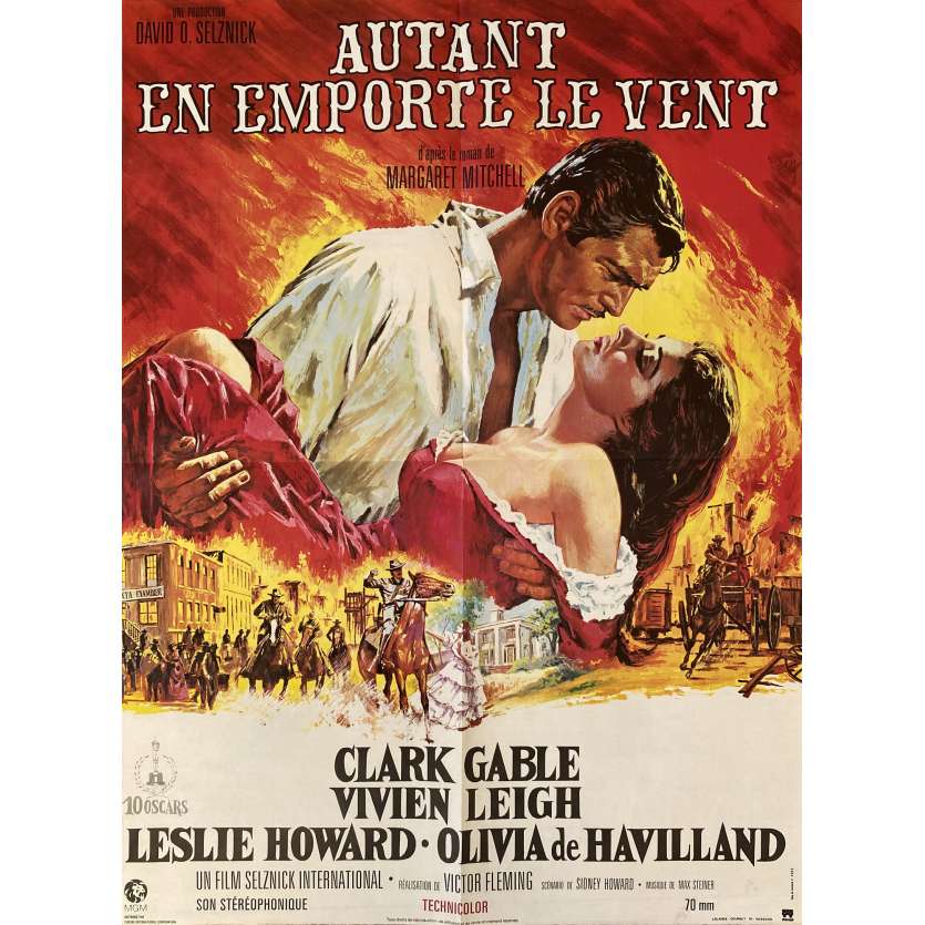 AUTANT EN EMPORTE LE VENT Affiche de film- 60x80 cm. - R1970 - Clark Gable, Victor Flemming