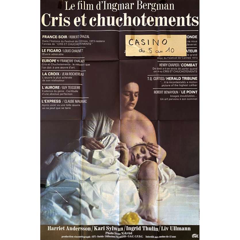 CRIES AND WHISPERS Original Movie Poster- 32x47 in. - 1972 - Ingmar Bergman, Liv Ullmann